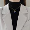 Titanium Steel Star Pendant Necklace in Gold Tone