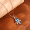 Titanium Steel Star Pendant Necklace in Gold Tone