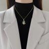 Titanium Steel Star Pendant Necklace in Gold Tone
