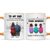 To Dad My Children Having You As Their Grandpa Back View Family Personalized Mug, Gift For Dad