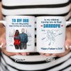 To Dad My Children Having You As Their Grandpa Fist Bump Blue Tone Personalized Mug, Gift For Dad