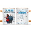 To Dad My Children Having You As Their Grandpa Fist Bump Blue Tone Personalized Mug, Gift For Dad