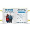 To Dad My Children Having You As Their Grandpa Fist Bump Blue Tone Personalized Mug, Gift For Dad