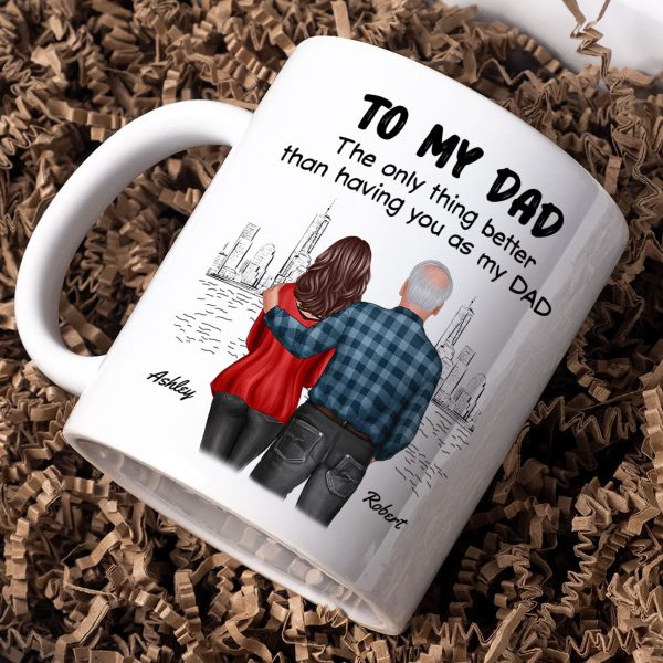 To Dad My Children Having You As Their Grandpa Fist Bump Personalized Mug, Gift For Dad