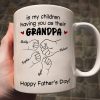 To Dad My Children Having You As Their Grandpa Fist Bump Personalized Mug, Gift For Dad