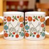 To Mom, Love Grows Here, Hands, Heart and Flowers - Personalized Custom Coffee Mug - CPL377_MG