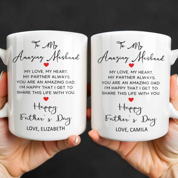 To My Amazing Husband Love And Heart - Personalized Custom Coffee Mug - HSB084_MG