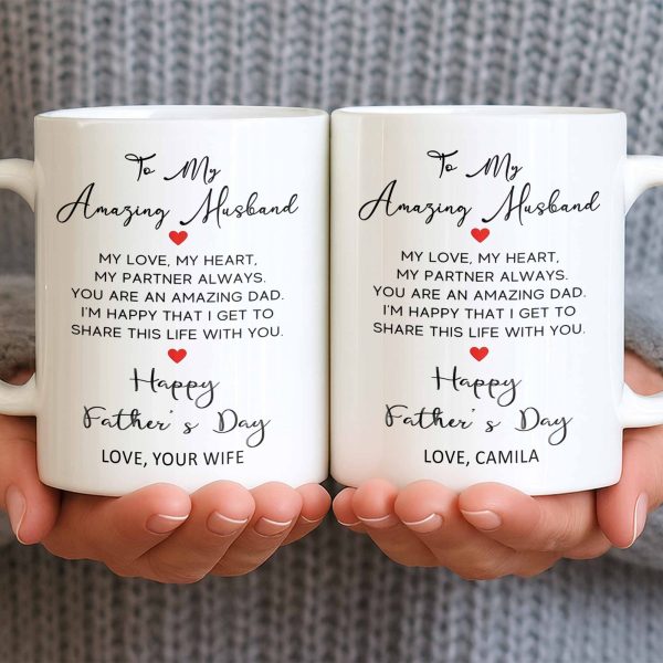 To My Amazing Husband Love And Heart - Personalized Custom Coffee Mug - HSB084_MG