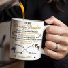 To My Beautiful Daughter, Whenever You Feel Overwhelmed, Remember Whose Daughter You Are, Flowers and Heart - Personalized Custom Coffee Mug - DAU149_MG