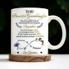 To My Beautiful Granddaughter, Remember How Far You Have Come, Flowers And Heart - Personalized Custom Coffee Mug - GDT309_MG