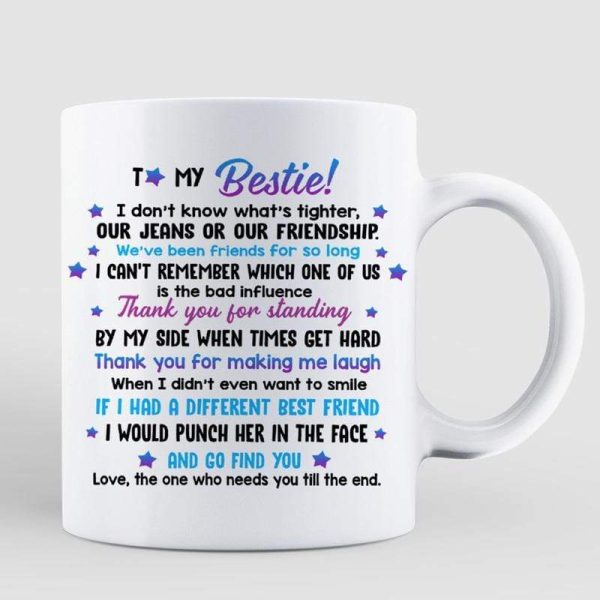 To My Bestie Modern Girls Personalized Mug