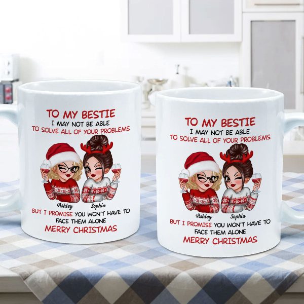 To My Bestie Sassy Girls Personalized Mug, Funny Christmas Gift For Sisters