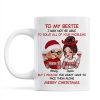 To My Bestie Sassy Girls Personalized Mug, Funny Christmas Gift For Sisters