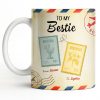 To My Bestie With Postage Stamp Design - Personalized Custom Coffee Mug - BST532_MG