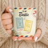 To My Bestie With Postage Stamp Design - Personalized Custom Coffee Mug - BST532_MG