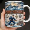 To My Courageous Sailor, Ship And Ocean Waves Design - Personalized Custom Coffee Mug - JBS103_MG