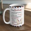 To My Daughter Ceramic Mug, Personalized Sweet Message, Cute Handholding Art, Unique Gift For Daughter
