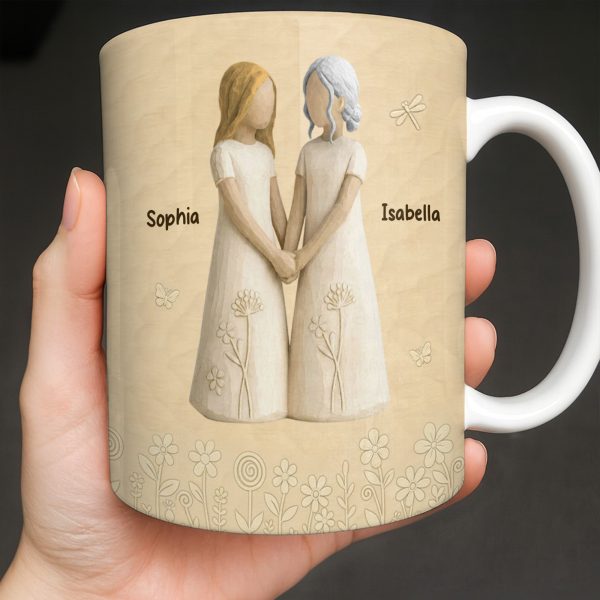 To My Daughter, Flowers and Hearts Design - Personalized Custom Coffee Mug - DAU268_MG