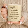 To My Daughter, Flowers and Hearts Design - Personalized Custom Coffee Mug - DAU268_MG