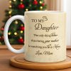To My Daughter, Flowers and Hearts Design - Personalized Custom Coffee Mug - DAU268_MG