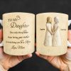 To My Daughter, Flowers and Hearts Design - Personalized Custom Coffee Mug - DAU268_MG