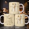To My Daughter, Flowers and Hearts Design - Personalized Custom Coffee Mug - DAU268_MG