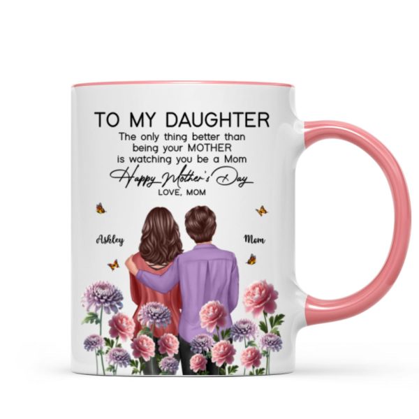 To My Daughter From Mom Happy Mother's Day Birth Flower Personalized Mug, Gift For Daughter