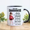 To My Daughter Granddaughter Volleyball Player You Are Braver Than You Think - Personalized Mug