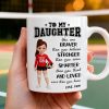 To My Daughter Granddaughter Volleyball Player You Are Braver Than You Think - Personalized Mug