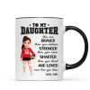 To My Daughter Granddaughter Volleyball Player You Are Braver Than You Think - Personalized Mug