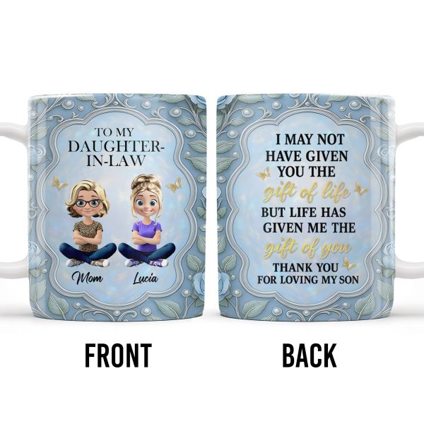 To My Daughter-In-Law, Thank You For Loving My Son - Personalized Custom Coffee Mug - DILA025_MG