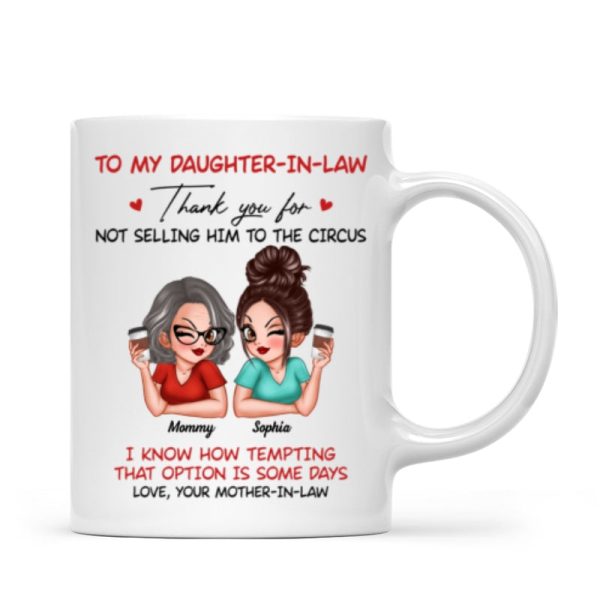 To My Daughter In Law Thank You For Not Selling My Son Funny Personalized Mug