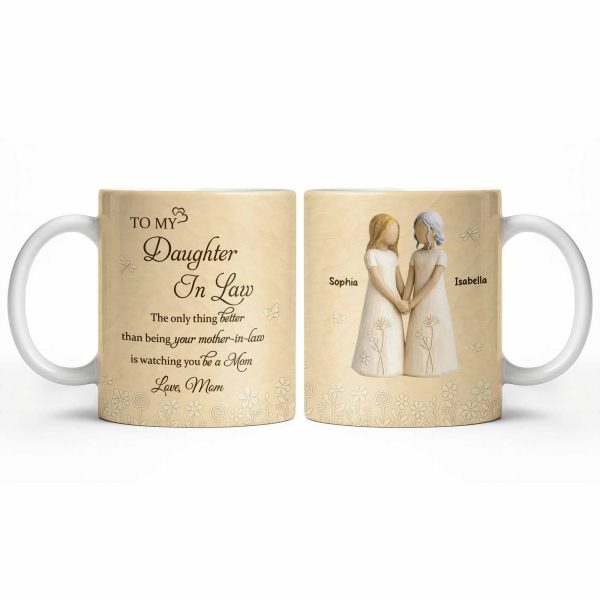 To My Daughter In Law, Watching You Be A Mom - Personalized Custom Coffee Mug - DILA068_MG