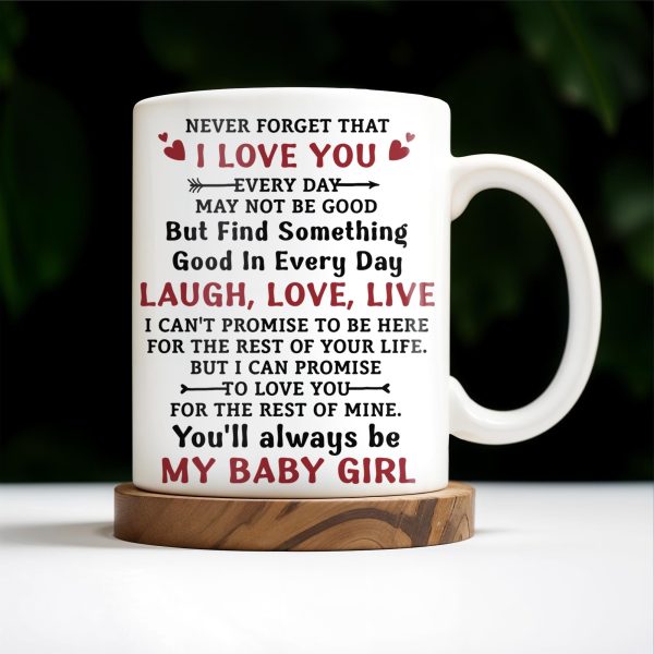 To My Daughter, Never Forget That I Love You, Mother and Daughter under Tree - Personalized Custom Coffee Mug - DAU152_MG