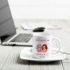 To My Daughter Personalized Ceramic Mug , Perfect Gift for Mother and Daughter, Featuring a Fun Design with Winking Characters