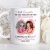 To My Daughter Personalized Ceramic Mug , Perfect Gift for Mother and Daughter, Featuring a Fun Design with Winking Characters