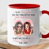 To My Daughter Personalized Ceramic Mug , Perfect Gift for Mother and Daughter, Featuring a Fun Design with Winking Characters
