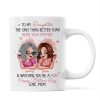 To My Daughter Personalized Ceramic Mug , Perfect Gift for Mother and Daughter, Featuring a Fun Design with Winking Characters
