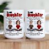 To My Daughter Personalized White Ceramic Mug with Custom Names, Heartfelt Gift for Mother and Daughter on Special Occasions