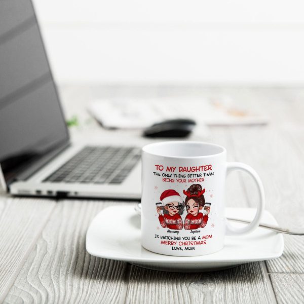 To My Daughter Son Watching You Be A Mom Dad Merry Christmas Personalized Mug, Christmas Gift For Daughters, Sons