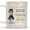 To My Daughter, The Only Thing Better Than Being Your Mother Is Watching You Graduate, Flowers and Butterflies - Personalized Custom Coffee Mug - GRAD009_MG