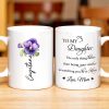 To My Daughter Watching You Be A Mom Pansy Flower Mug - Personalized Custom Coffee Mug - DAU079_MG