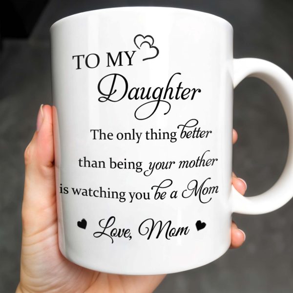 To My Daughter Watching You Be A Mom Pansy Flower Mug - Personalized Custom Coffee Mug - DAU079_MG