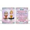 To My Daughter White Ceramic Mug with Cartoon Mom and Daughter Illustration, Sentimental Quote Design, Perfect Gift for Family Love