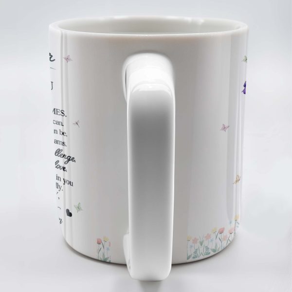 To My Daughter with Pansy Flower and Butterflies - Personalized Custom Coffee Mug - FM006_MG
