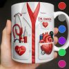 To My Favorite Doctor Highlighting Medical Tools and Heartbeat - Personalized Custom Coffee Mug - DOC085_MG