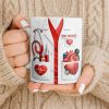 To My Favorite Doctor Highlighting Medical Tools and Heartbeat - Personalized Custom Coffee Mug - DOC085_MG