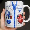To My Favorite Doctor Highlighting Medical Tools and Heartbeat - Personalized Custom Coffee Mug - DOC085_MG