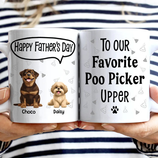 To My Favorite Poo Picker Upper Dog Dad Fun 3D Effect Dogs - Personalized Mug