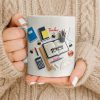 To My Favorite Teacher Stationery and Apple Design - Personalized Custom Coffee Mug - TEACH067_MG